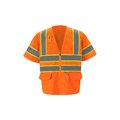 2W International Class 3 Contrast High Viz Vest, 3X-Large, Orange MS339C-3 3XL